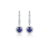 Mappin & Webb Carrington 18ct White Gold 5mm Sapphire and 0.30cttw Diamond Drops