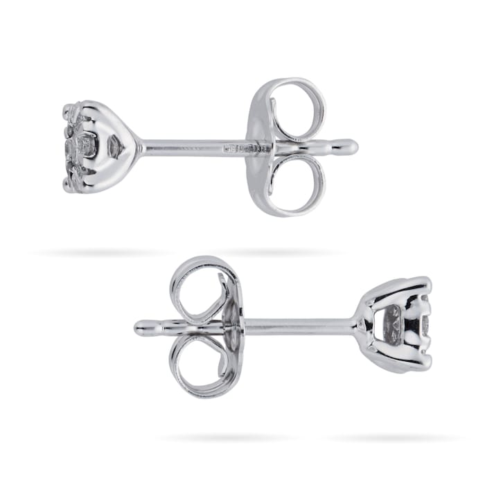 Goldsmiths 9ct White Gold 0.15 Carat Total Weight Diamond Multi Stone Stud Earrings