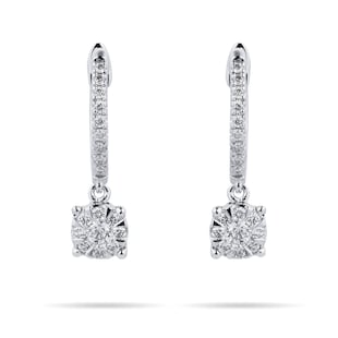 Goldsmiths 9ct White Gold 0.30ct Diamond Multi Stone Drop Earrings