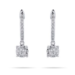 12152678 - 9ct White Gold 0.30ct Diamond Multi Stone Drop Earrings