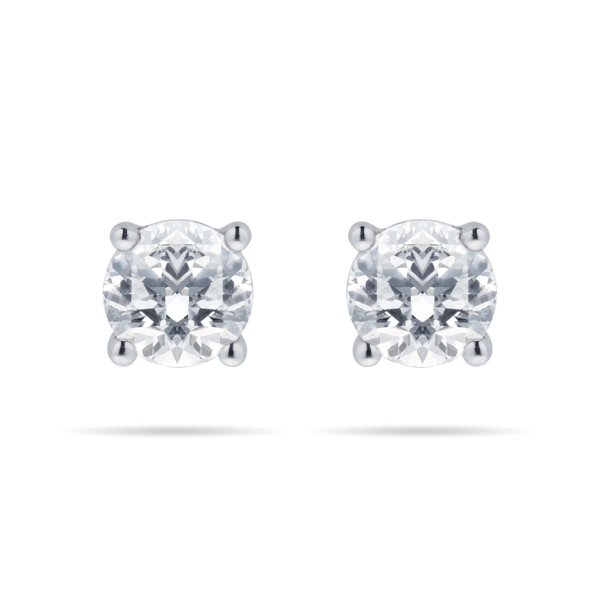 9ct White Gold 1.00ct Brilliant Cut Stud Earrings