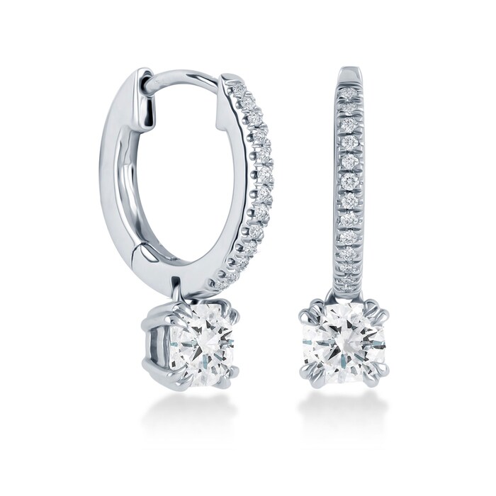 Mappin & Webb Platinum 1.10 Carat Total Weight Diamond Drop Earrings