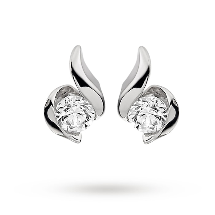 Goldsmiths 9ct White Gold 0.15ct Wrapped In Love Diamond Earrings