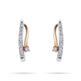 Goldsmiths 9ct Yellow and White Gold 0.10 Carat Total Weight Diamond Earrings
