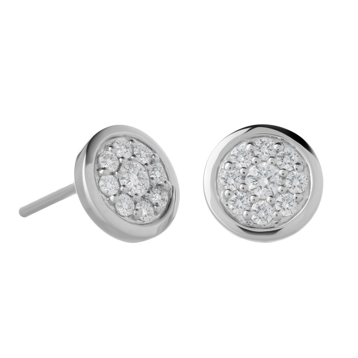 Goldsmiths 9ct White Gold 0.30ct Diamond Round Earrings