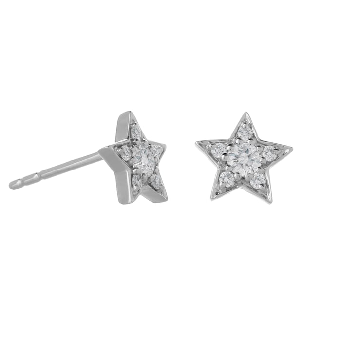 Goldsmiths 9ct White Gold 0.20ct Diamond Star Earrings