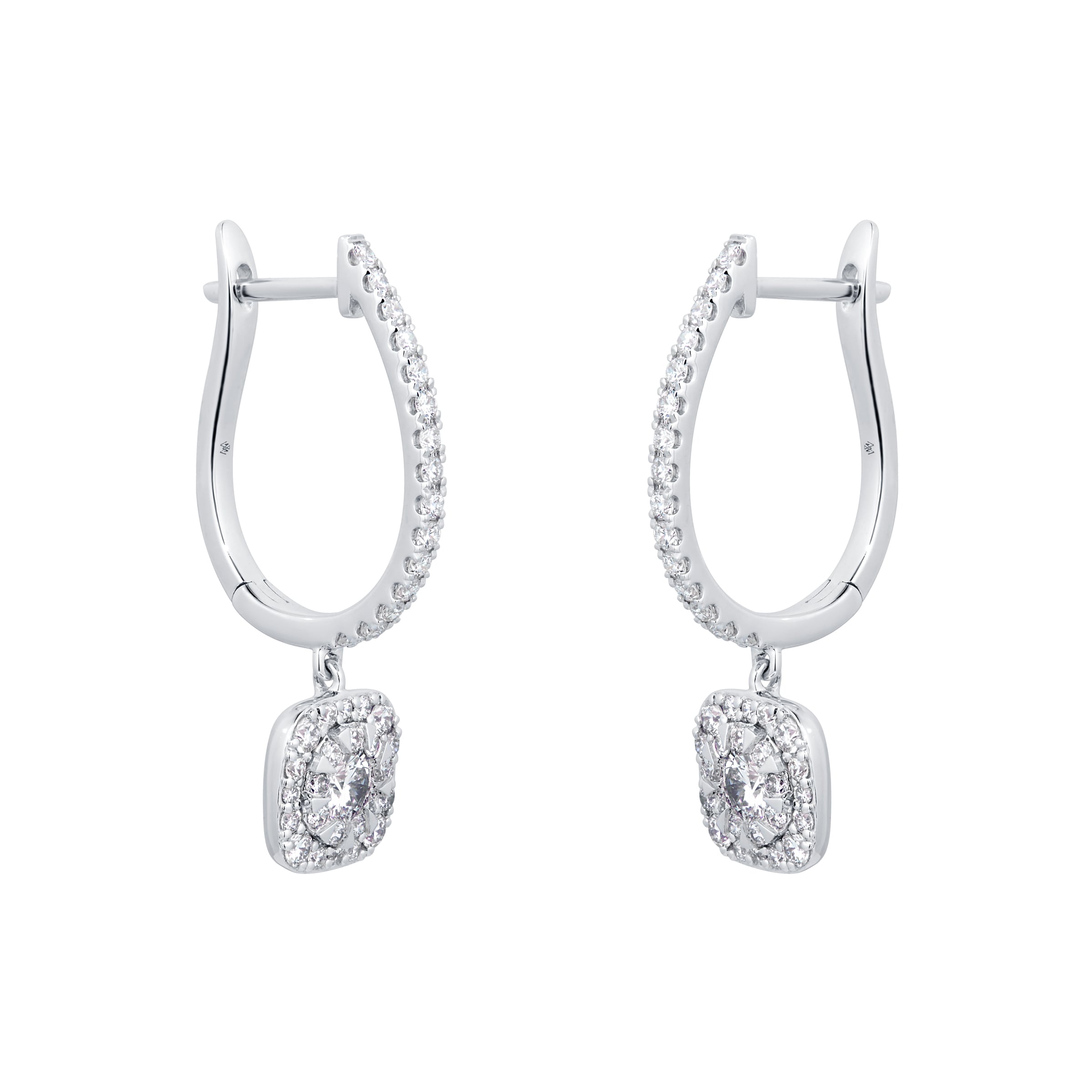 Masquerade 18ct White Gold 0.84cttw Diamond Drop Earrings