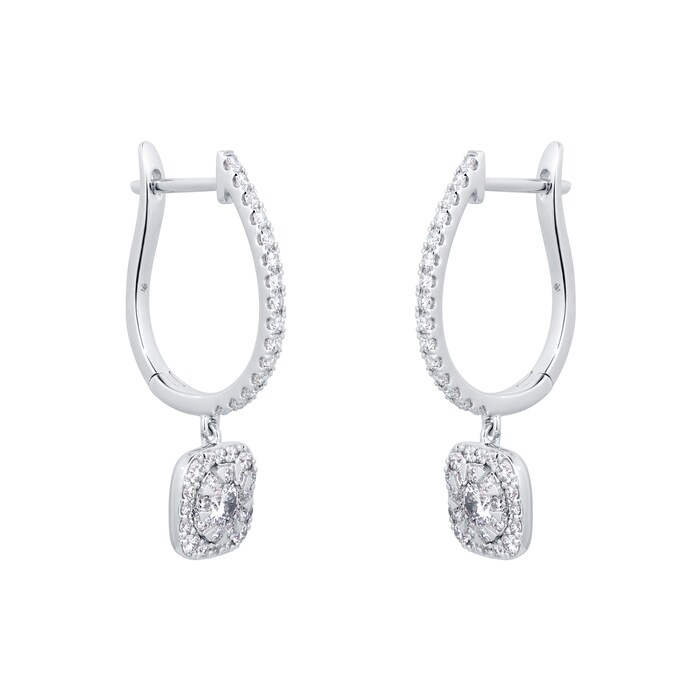Mappin & Webb Masquerade 18ct White Gold 0.87cttw Diamond Drop Earrings
