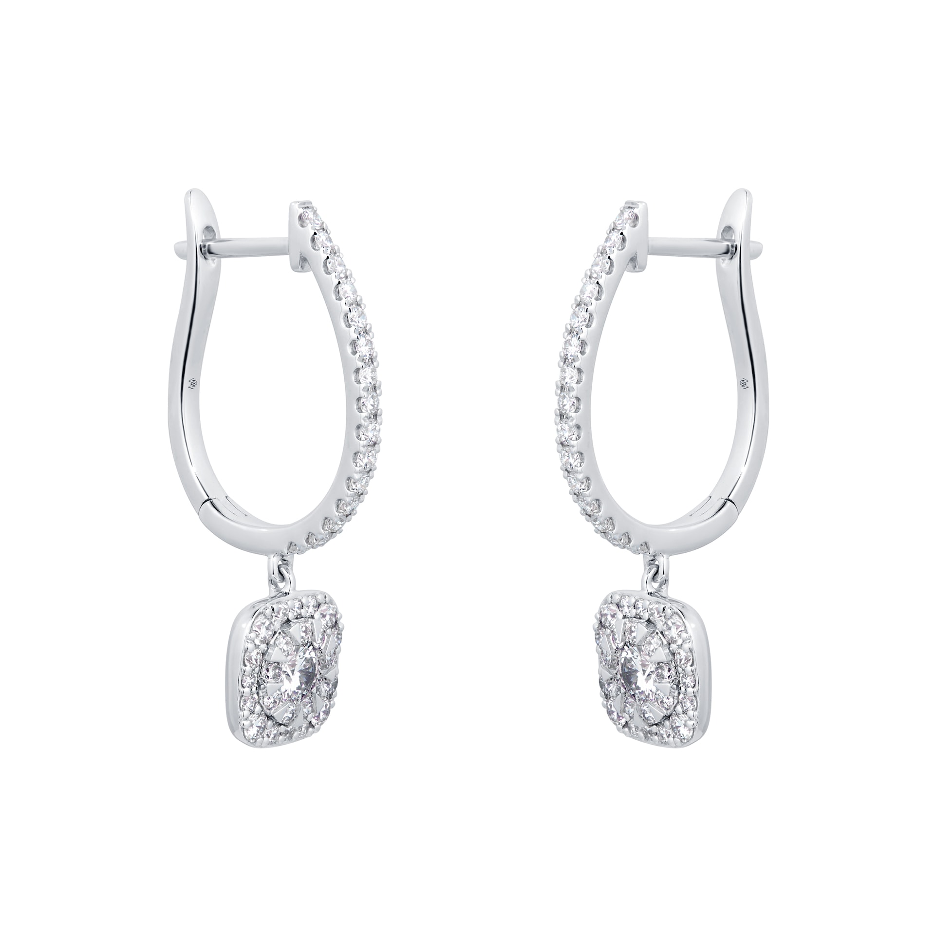 Mappin & Webb Masquerade 18ct White Gold 0.84cttw Diamond Drop Earrings