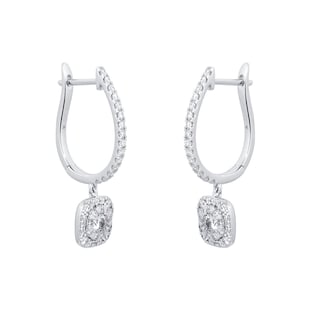 Mappin & Webb Masquerade 18ct White Gold 0.84cttw Diamond Drop Earrings
