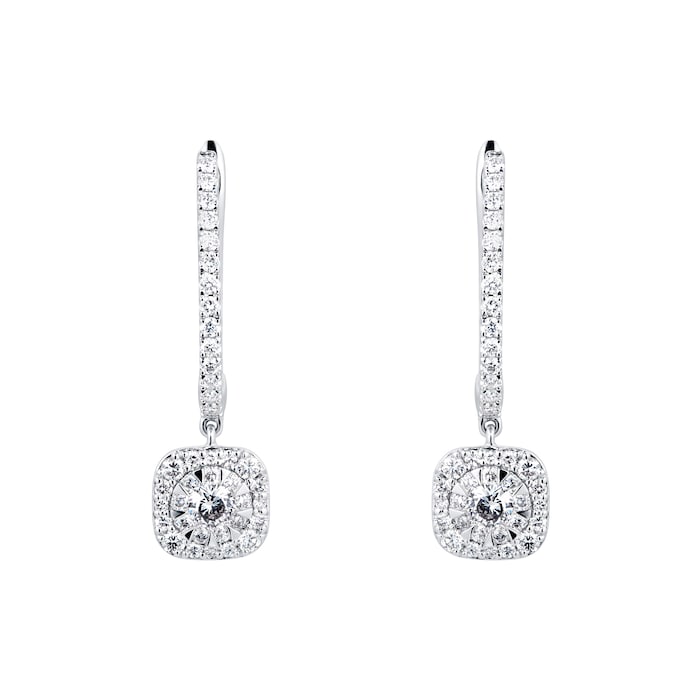 Mappin & Webb Masquerade 18ct White Gold 0.84cttw Diamond Drop Earrings