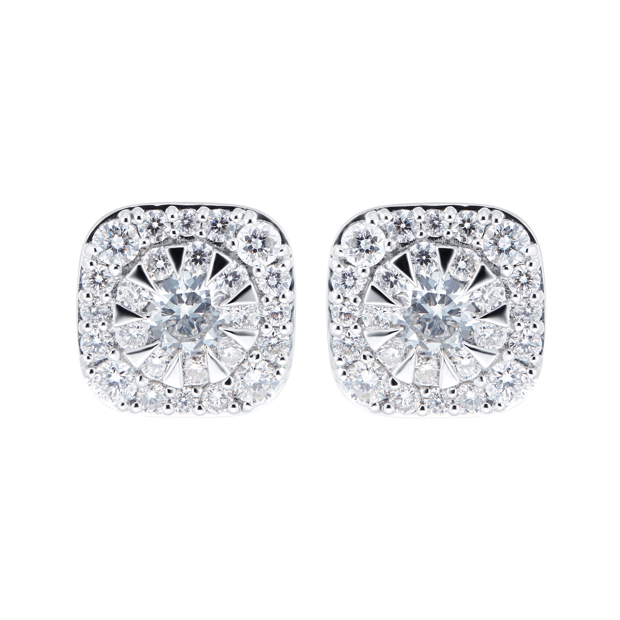 Mappin & Webb Masquerade 18ct White Gold 0.97cttw Diamond Stud Earrings Mappin & Webb Masquerade 18ct White Gold 0.97cttw Diamond Stud Earrings