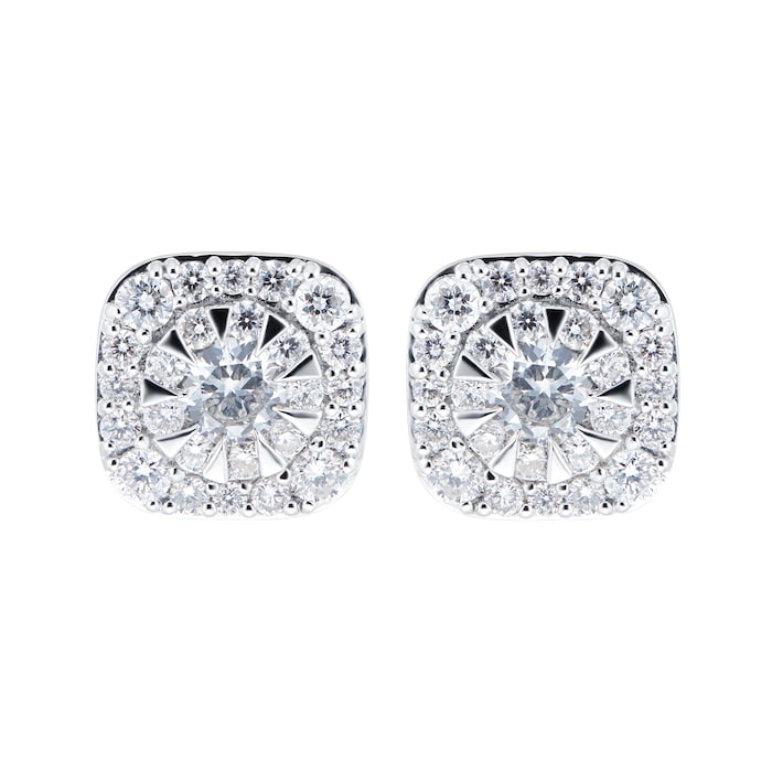 Mappin & Webb Masquerade 18ct White Gold 0.97cttw Diamond Stud Earrings
