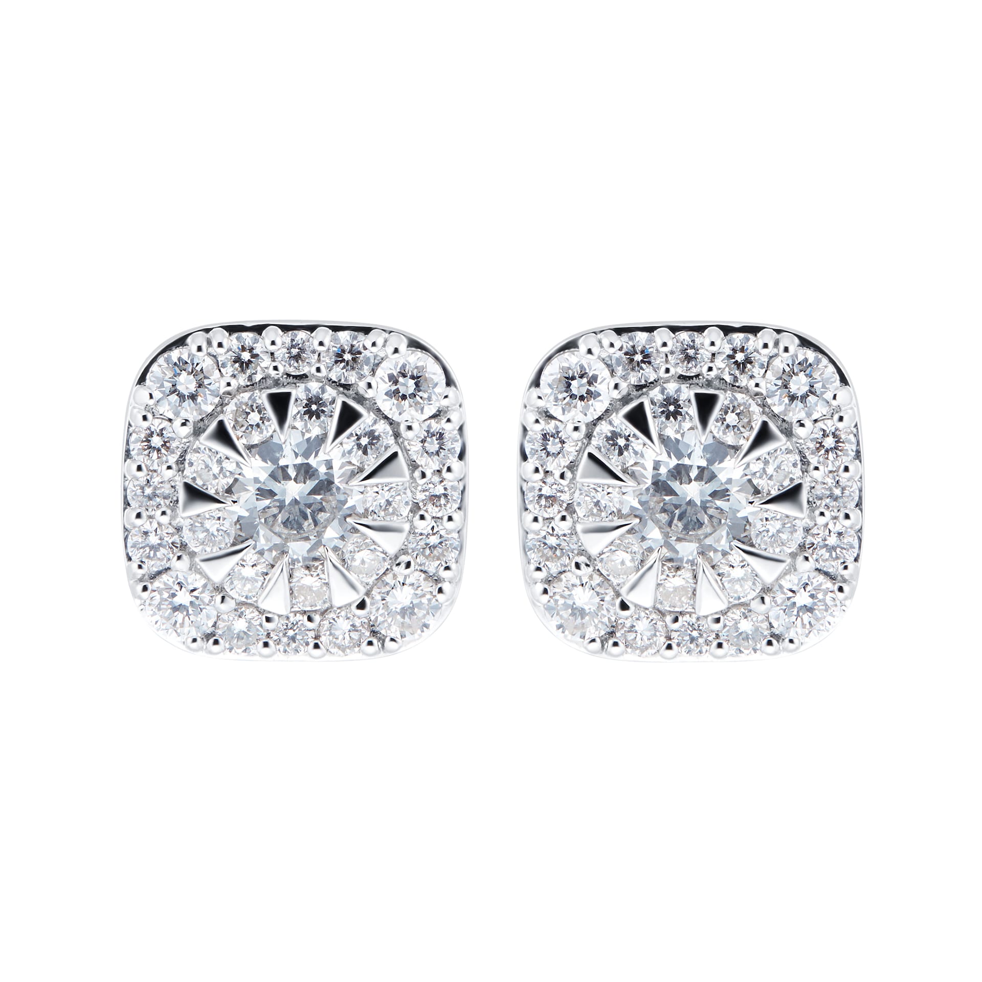 Mappin & Webb Masquerade 18ct White Gold 0.97cttw Diamond Stud Earrings