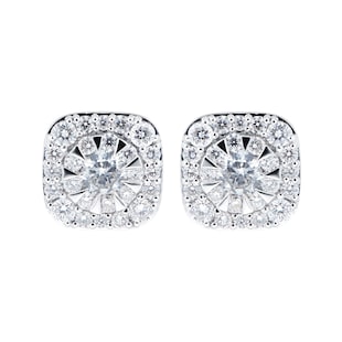 Mappin & Webb Masquerade 18ct White Gold 0.97cttw Diamond Stud Earrings