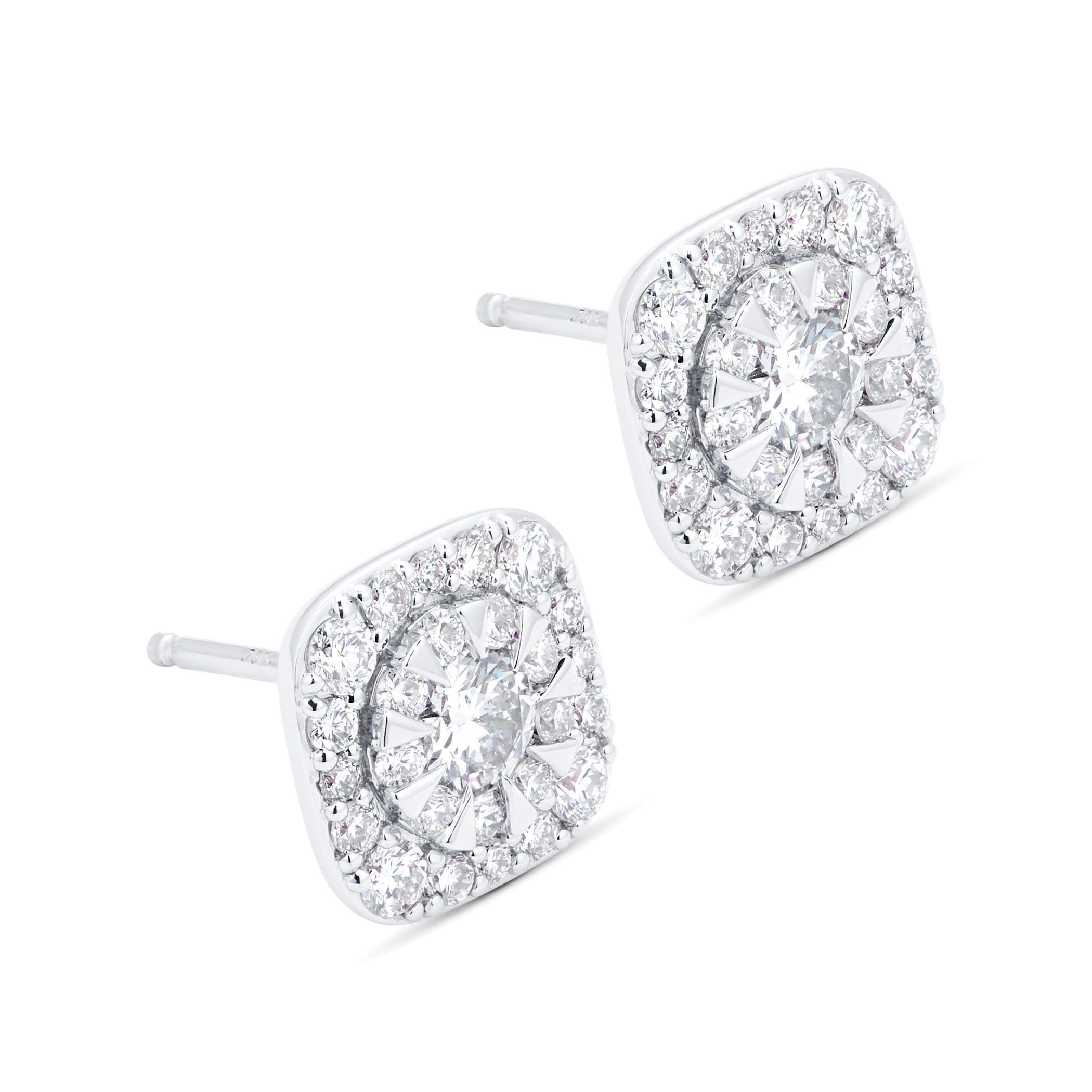 Mappin & Webb Masquerade 18ct White Gold 0.97cttw Diamond Stud Earrings Mappin & Webb Masquerade 18ct White Gold 0.97cttw Diamond Stud Earrings
