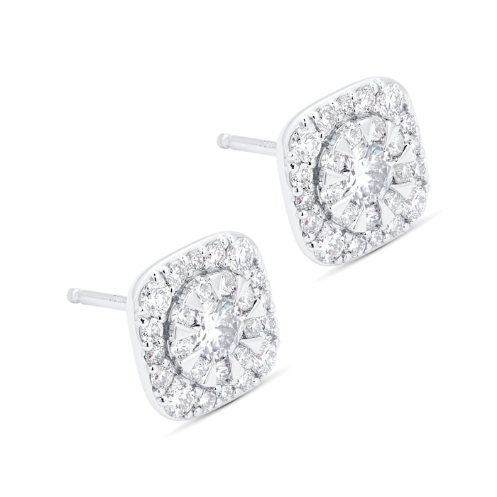 Mappin & Webb Masquerade 18ct White Gold 0.97cttw Diamond Stud Earrings