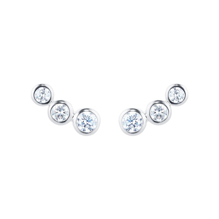 Mappin & Webb Gossamer Silver 0.31cttw 3 Stone Earrings