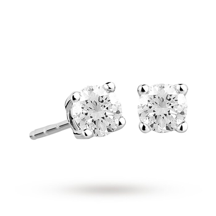 Goldsmiths 9ct White Gold 0.33ct 4 Claw Goldsmiths Brightest Diamond Earrings