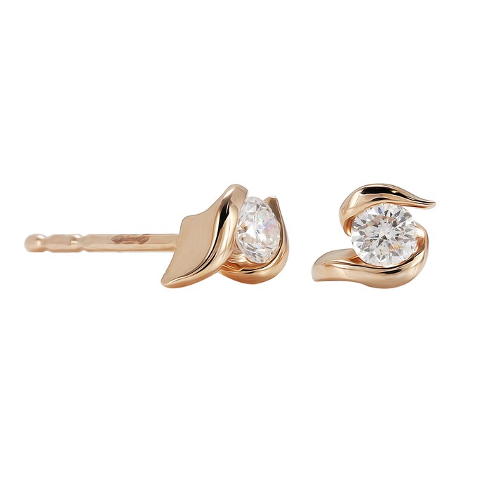 Goldsmiths 9ct Rose Gold 0.15ct Wrapped In Love Goldsmiths Brightest Diamond Earrings