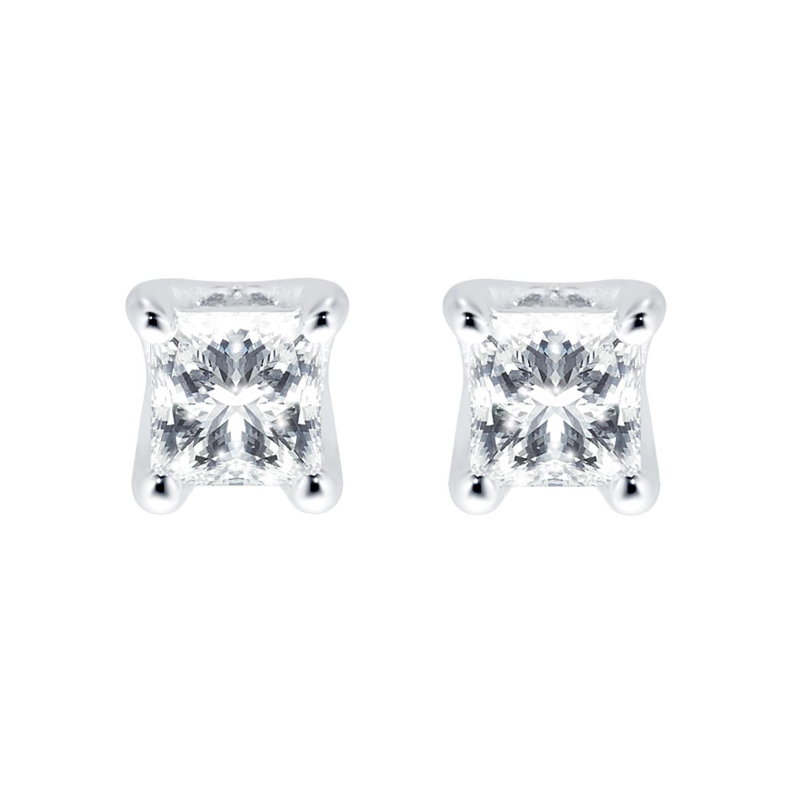 9ct White Gold 0.25ct 4 Claw Goldsmiths Brightest Diamond Earrings