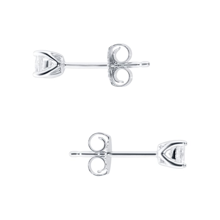 Goldsmiths 9ct White Gold 0.25ct 4 Claw Goldsmiths Brightest Diamond Earrings