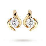 Goldsmiths 9ct Yellow Gold 0.10ct Wrapped In Love Goldsmiths Brightest Diamond Earrings