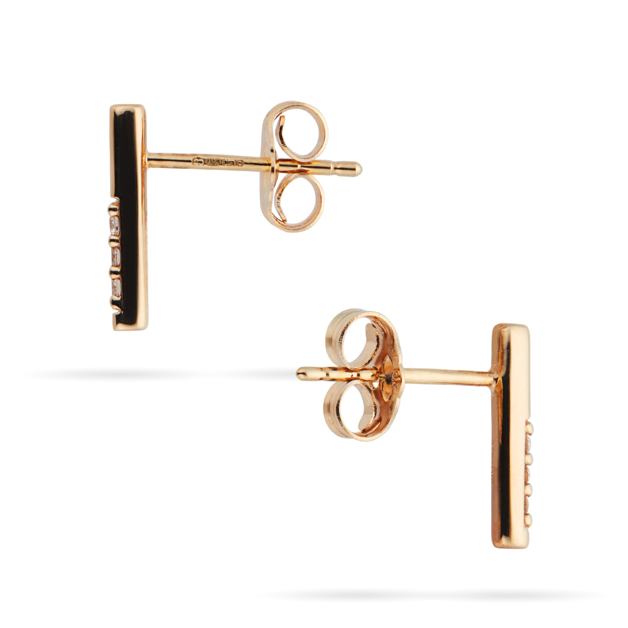 Goldsmiths 9ct Yellow Gold Bar Stud Earrings