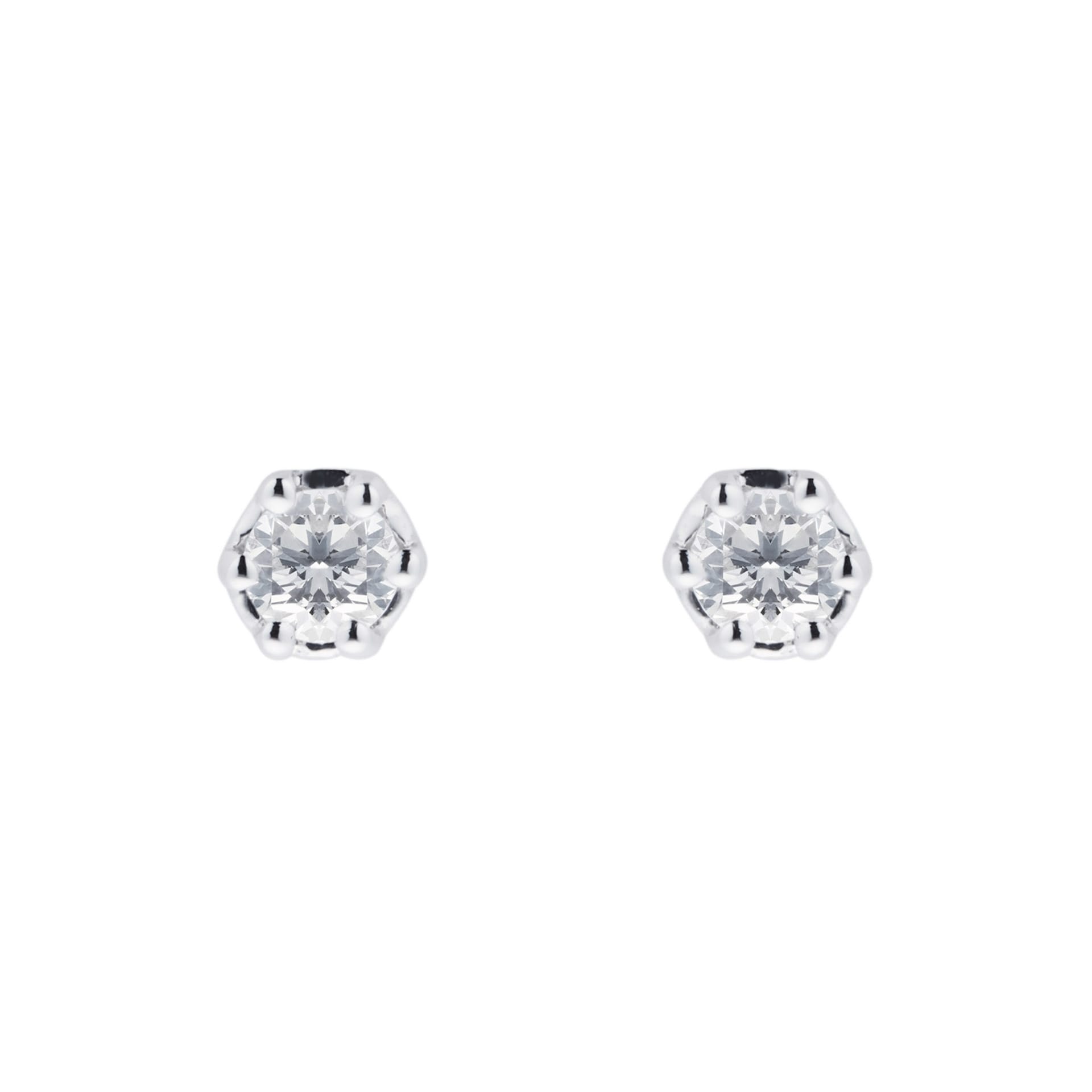 Goldsmiths 9ct White Gold 0.10cttw Bezel Set Illusion Stud Earrings