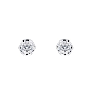 Goldsmiths 9ct White Gold 0.10cttw Bezel Set Illusion Stud Earrings