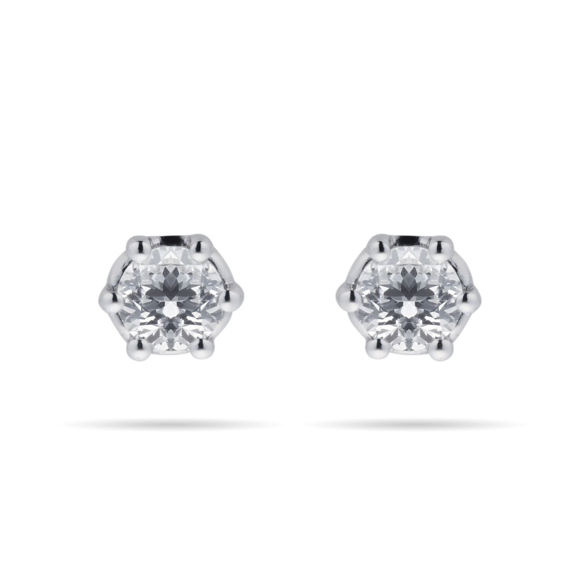 Goldsmiths 9ct White Gold 0.20cttw Bezel Set Illusion Stud Earrings