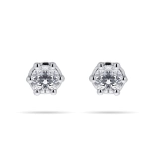Goldsmiths 9ct White Gold 0.20cttw Bezel Set Illusion Stud Earrings