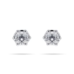 12152810 - 9ct White Gold 0.20cttw Bezel Set Illusion Stud Earrings