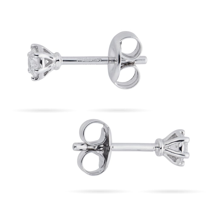 Goldsmiths 9ct White Gold 0.20cttw Bezel Set Illusion Stud Earrings