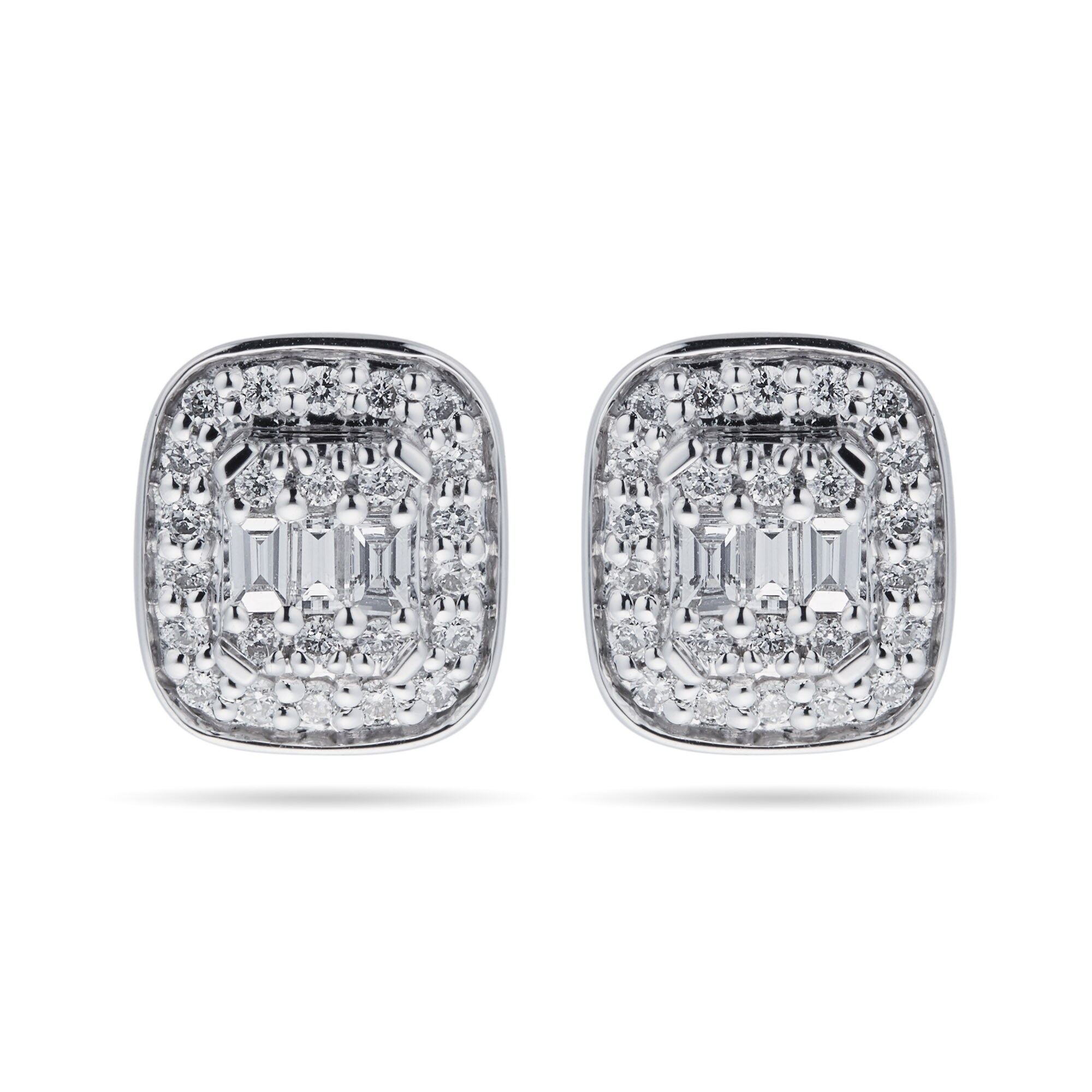 Goldsmiths 9ct White Gold 0.30cttw Mixed Cut Diamond Stud Earrings Goldsmiths 9ct White Gold 0.30cttw Mixed Cut Diamond Stud Earrings