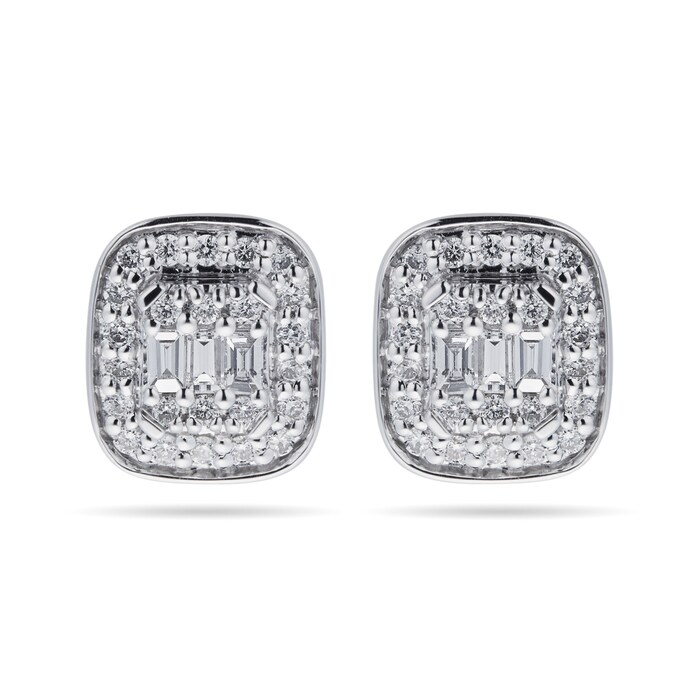 Goldsmiths 9ct White Gold 0.30cttw Mixed Cut Diamond Stud Earrings