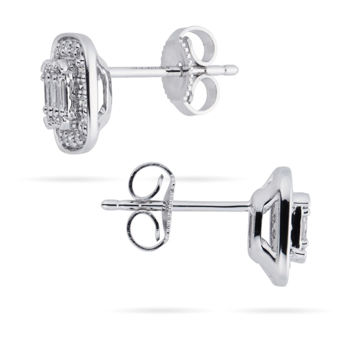 Goldsmiths 9ct White Gold 0.30cttw Mixed Cut Diamond Stud Earrings