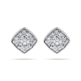 Goldsmiths 9ct White Gold 0.25cttw Round Square Shape Stud Earrings