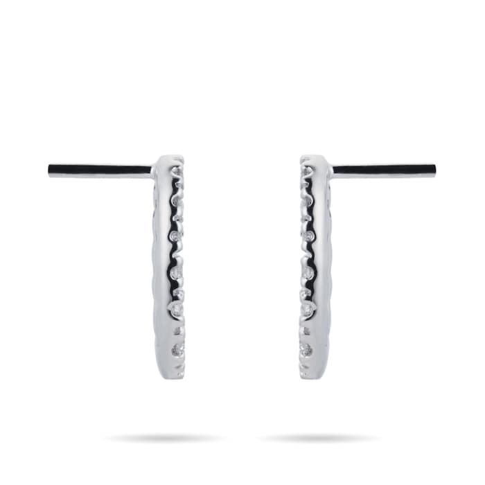 Goldsmiths 9ct White Gold 0.35cttw Claw Set Oval Drop Earrings