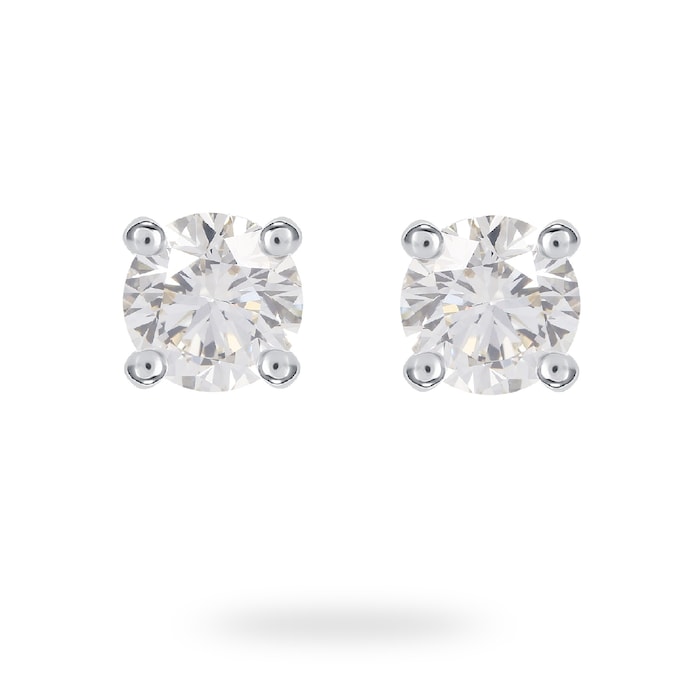 Goldsmiths 18ct White Gold 1.00ct Brilliant Cut Stud Earrings