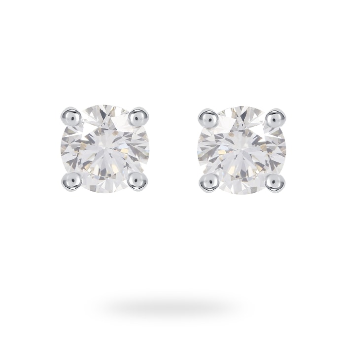 Goldsmiths 18ct White Gold 1.00ct Brilliant Cut Stud Earrings