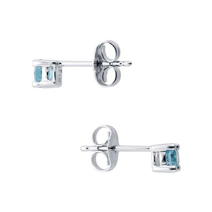 Goldsmiths 9ct White Gold Blue Topaz Stud Earrings