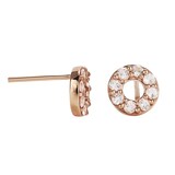 Goldsmiths 9ct Rose Gold Morganite Circle Stud Earrings