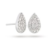 Goldsmiths 18 Carat White Gold 0.50 Carat Total Weight Pear Cluster Earring