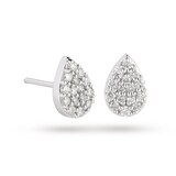 Goldsmiths 9 Carat White Gold 0.25 Carat Total Weight Pear Cluster Earrings