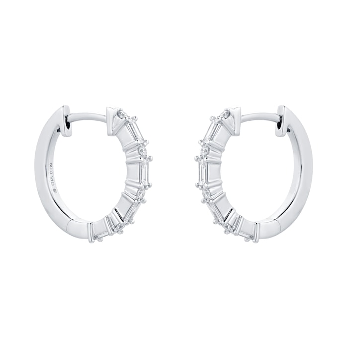 Mappin & Webb Renee 18ct White Gold 0.39cttw Diamond Hoop Earrings