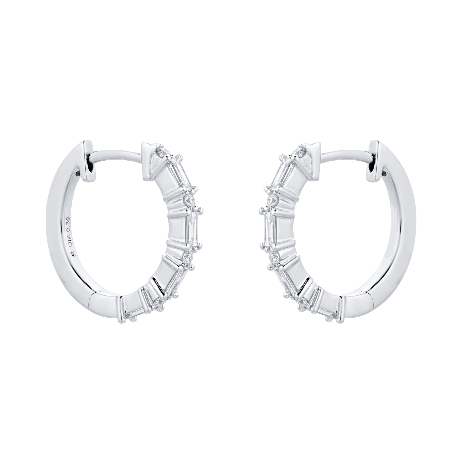 Mappin & Webb Renee 18ct White Gold 0.39cttw Diamond Hoop Earrings