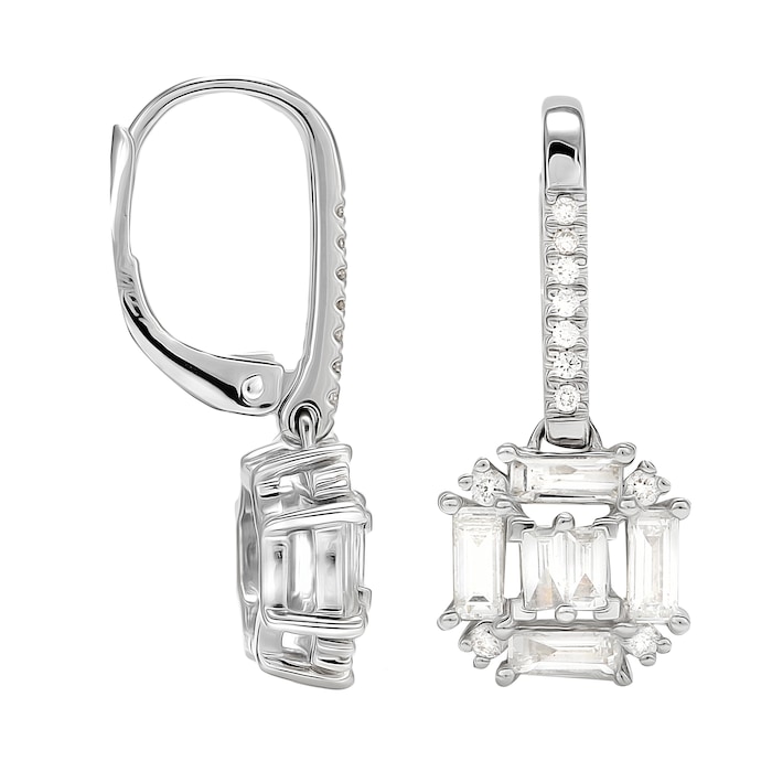 Mappin & Webb Renee 18ct White Gold 0.81cttw Diamond Cluster Drop Earrings