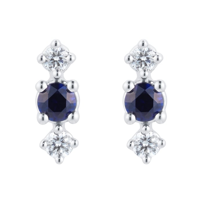 Mappin & Webb Carrington 18ct White Gold Sapphire & Diamond Stud Earrings