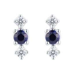 12152893 - Carrington 18ct White Gold Sapphire & Diamond Stud Earrings
